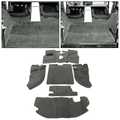 Set of 6 Carpet Floor Mats for Jeep Wrangler TJ (1997–2006) Gray