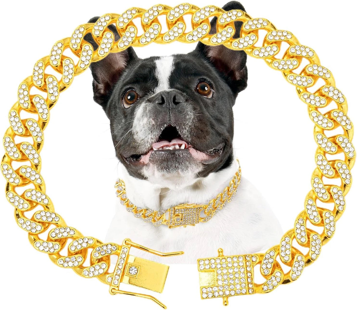 10" Gold Dog Chain Collar with Secure Buckle