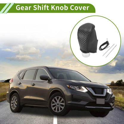 Gear Shift Knob Cover for Nissan Rogue (2017–2020) Black Carbon Fiber