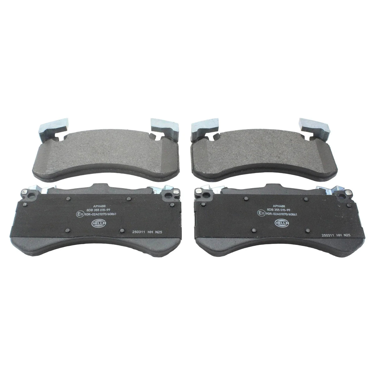 Set of 4 Hella Front Low-Met Disc Brake Pads for Audi A8 Quattro S6 S7 S8