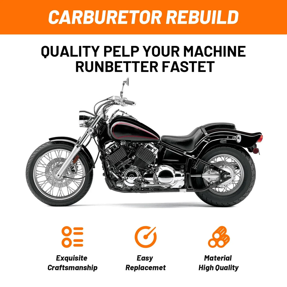 Carburetor Repair Rebuild Kit w/Intake Manifold for Yamaha V Star XVS650 (1998–2016)