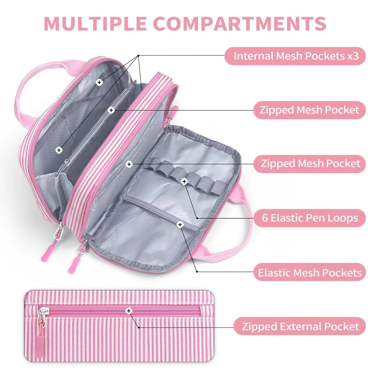 Pencil Bag for Girls - Large Capacity Cute Pencil Pouch Pen Case