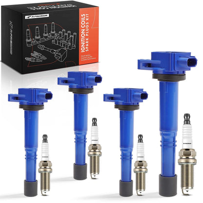 Set of 4 Ignition Coils & 4 Iridium Spark Plugs for Honda CR-V Civic Accord (2017–2021) - 30520R40007, UF-602
