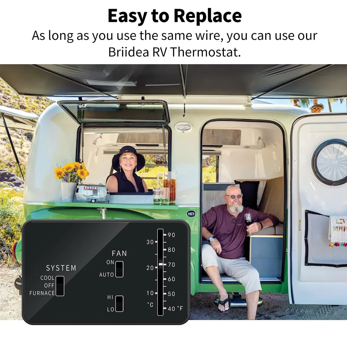 RV Thermostat for Briidea Analog (Cool Only/Furnace)