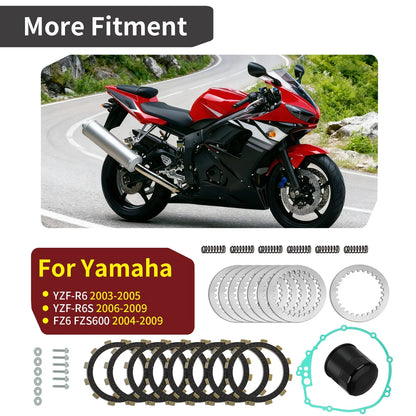 Complete Clutch Kit Heavy Duty Springs W/Gasket for Yamaha YZF-R6S (2006–2009)