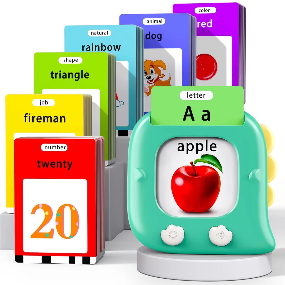 Set of 260 Talking Flashcards for Toddlers (1-6 Years) - Green