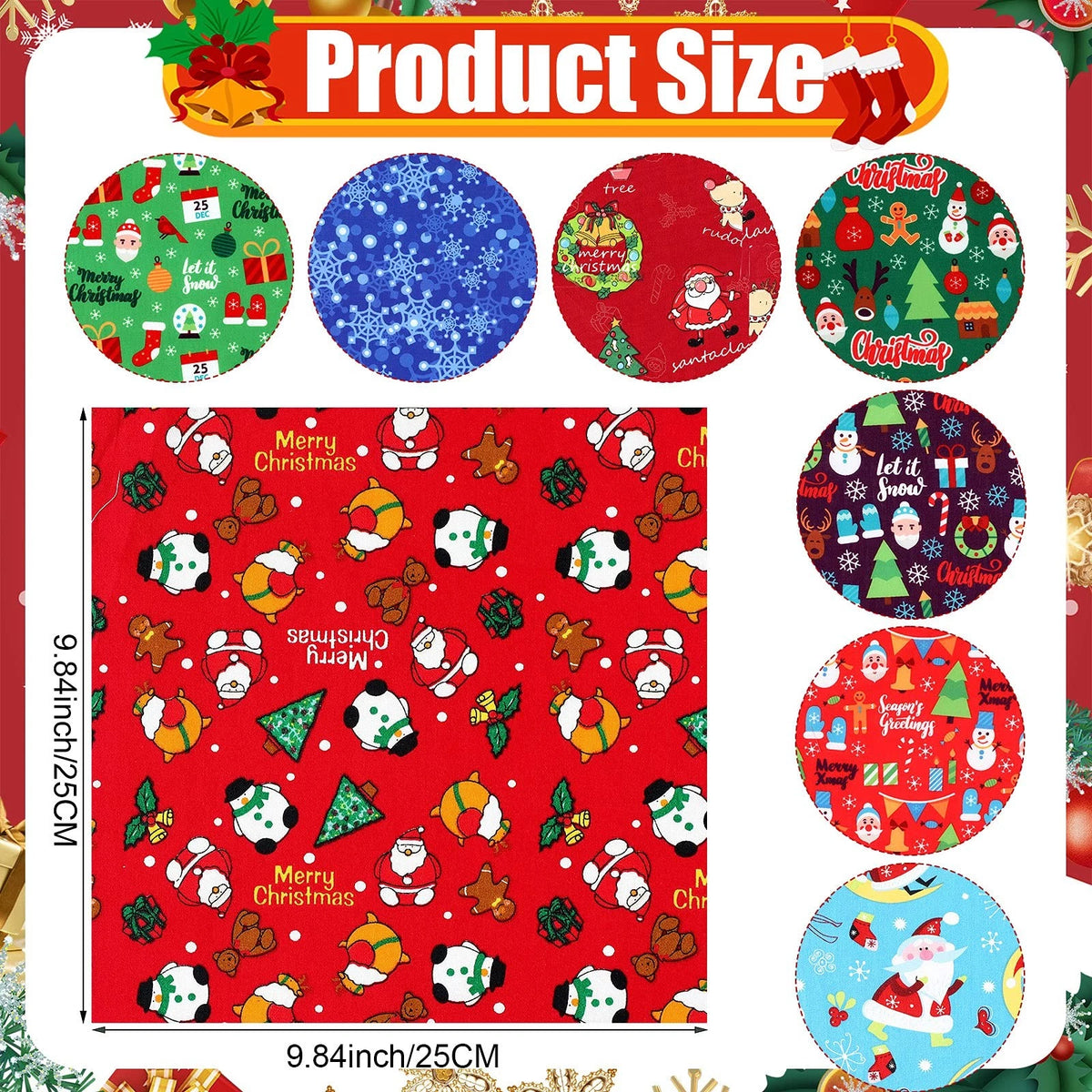 42 Pieces Fabric Bundles for Sewing (10 x 10 Inch, Multicolor)