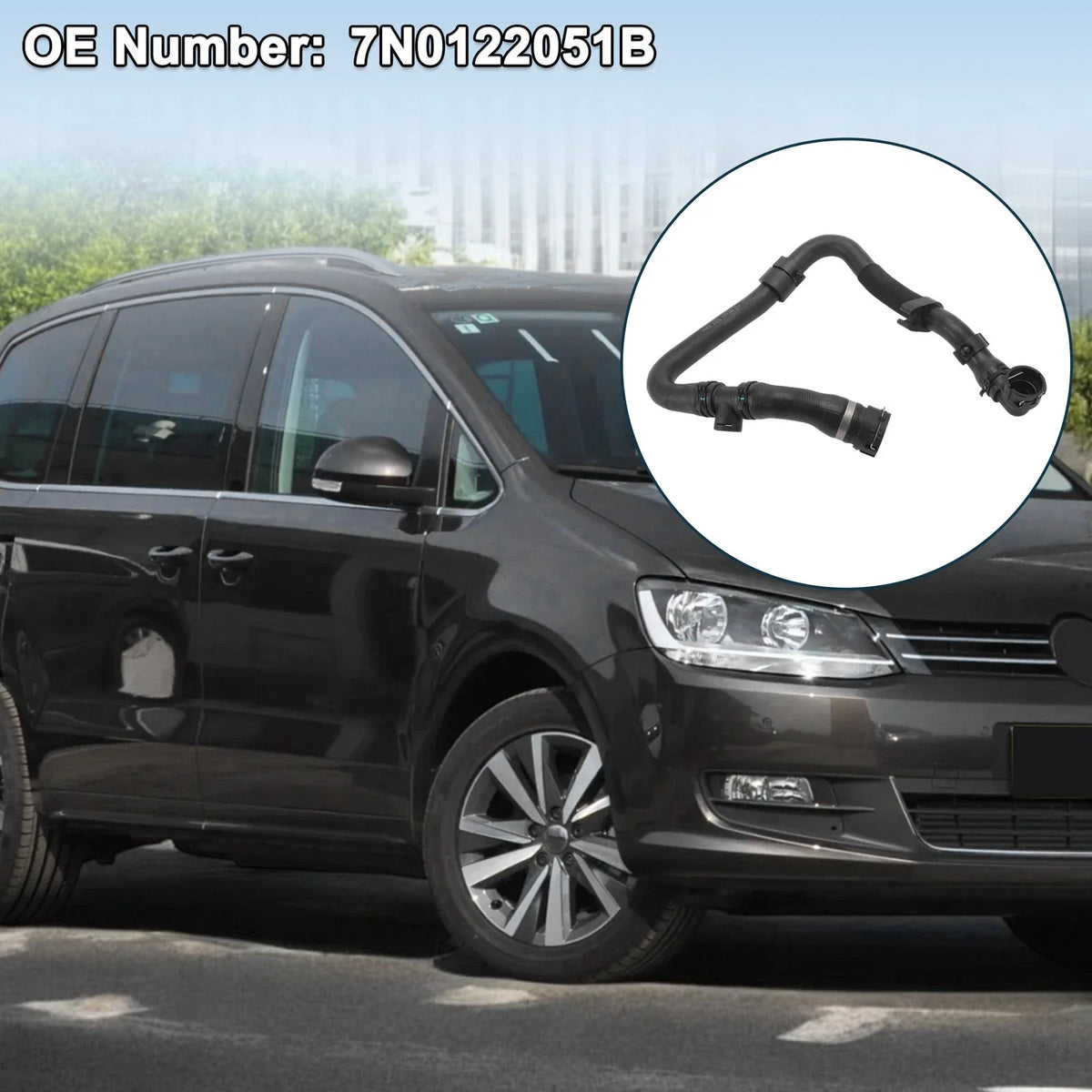 Radiator Hose Water Pipes for Volkswagen Sharan (2011–2016) Rubber Plastic