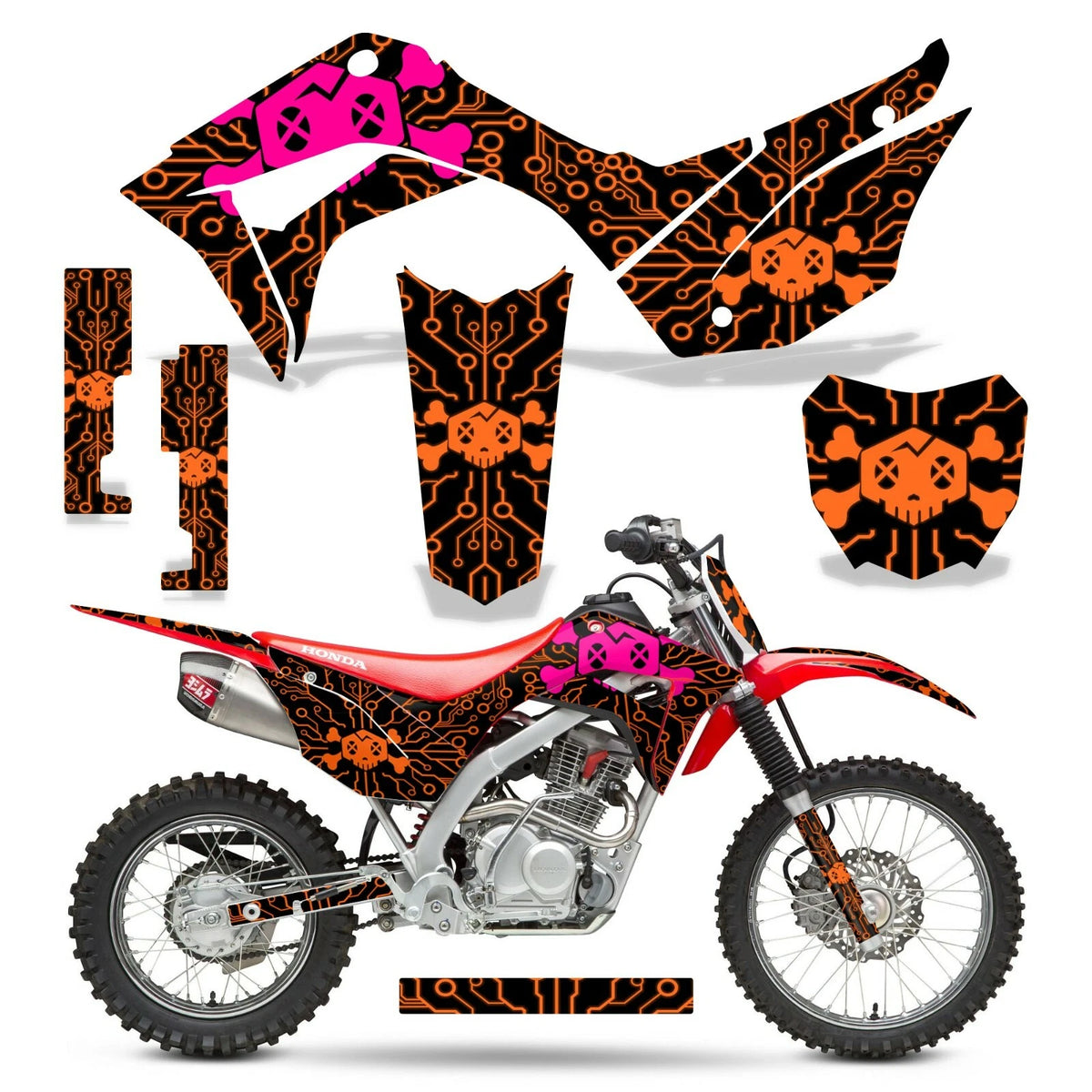 MX Graphic Stickers +#PLT Decals for Honda CRF125F (2019–2025)