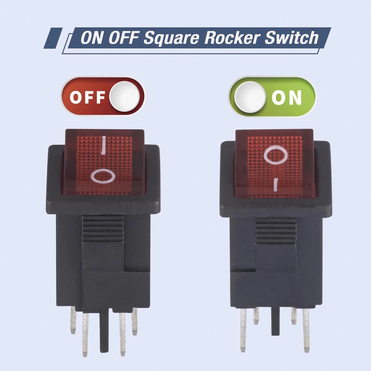 4 Pin Mini Rocker Switch for Various Applications (10A 250V AC)