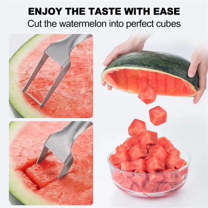 2X Watermelon Slicer Cutter - Stainless Steel Fruit Cutting Tool