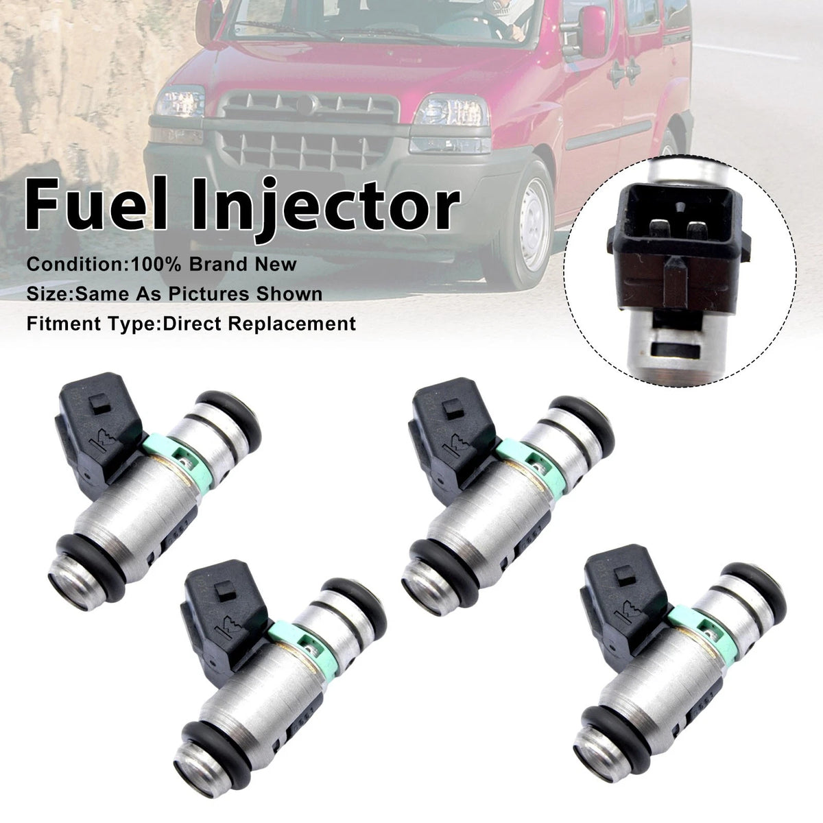4Pcs Fuel Injector iwp116 for Fiat Doblo, Seicento (2001–2010)