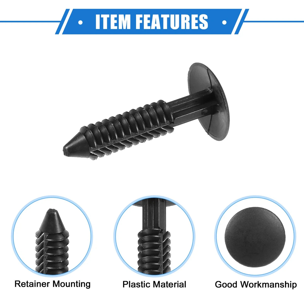 30Pcs Canopy Seal Buckle Clips for Ford Mustang (2005–2012) Black