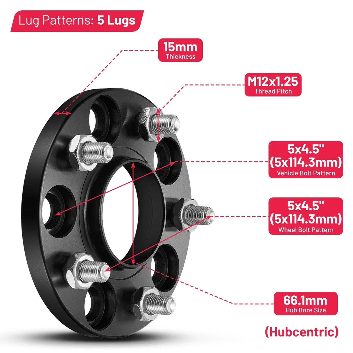 Set of 4 Hubcentric Wheel Spacers for Nissan Murano Infiniti Q60 (2003–2023)