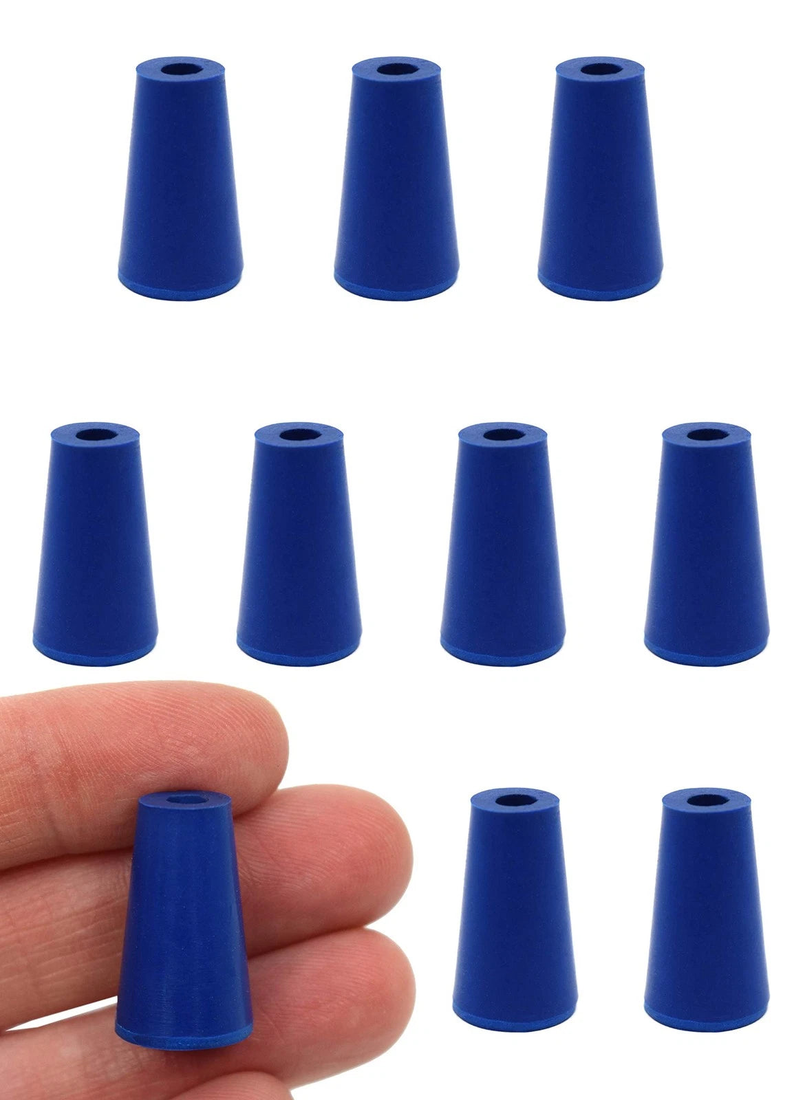 10PK Neoprene Stoppers for Various Applications (Size: #000, 8.2mm Bottom)