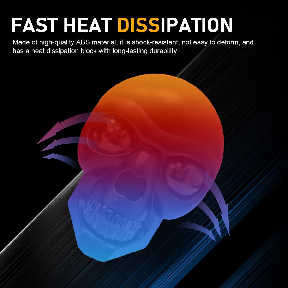 2X LED Motorcycle Turn Signal Light for Skull Head Black (Waterproof)