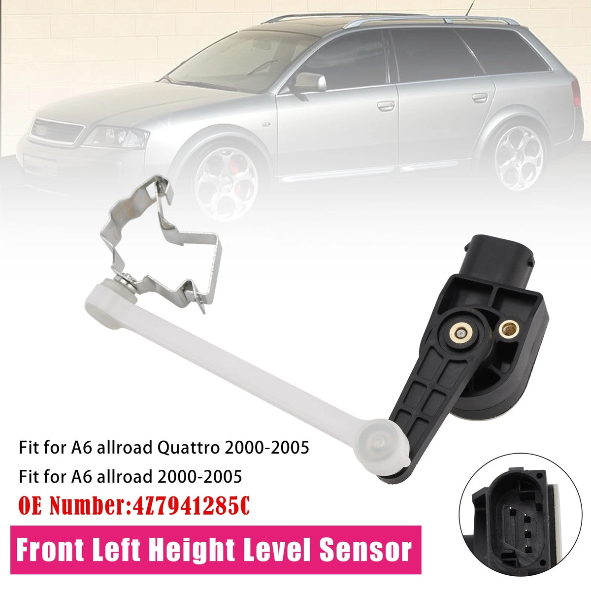 Front Left Height Level Sensor for Audi A6 C5 Allroad Quattro (2000–2005) 4Z7941285C, 4Z7 941 285 C