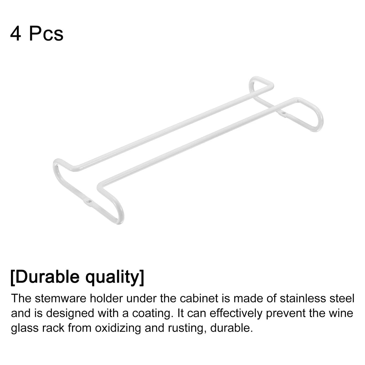 4X Wine Glass Rack Under Cabinet for Stemware (10-Inch)