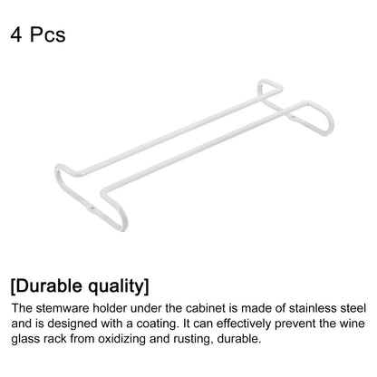 4X Wine Glass Rack Under Cabinet for Stemware (10-Inch)