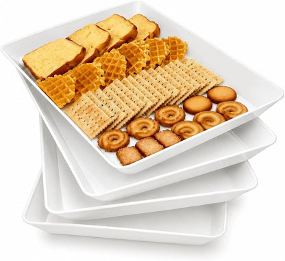 Set of 4 Serving Trays for Veggies, Fruits, Snacks, Desserts