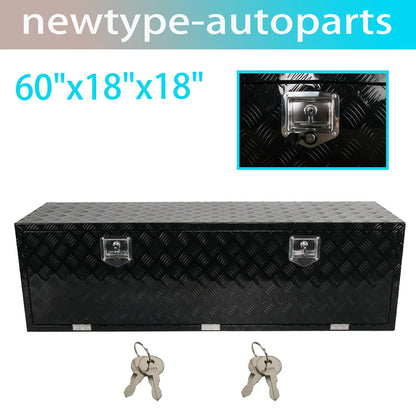 60" x 18" x 18" Black Aluminum Tool Box for Pickup Truck (Fits Most Models)