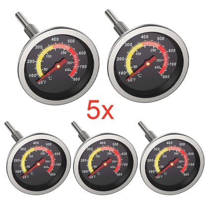 5X Temperature Gauge Thermometer for BBQ Grill Smoker Pit