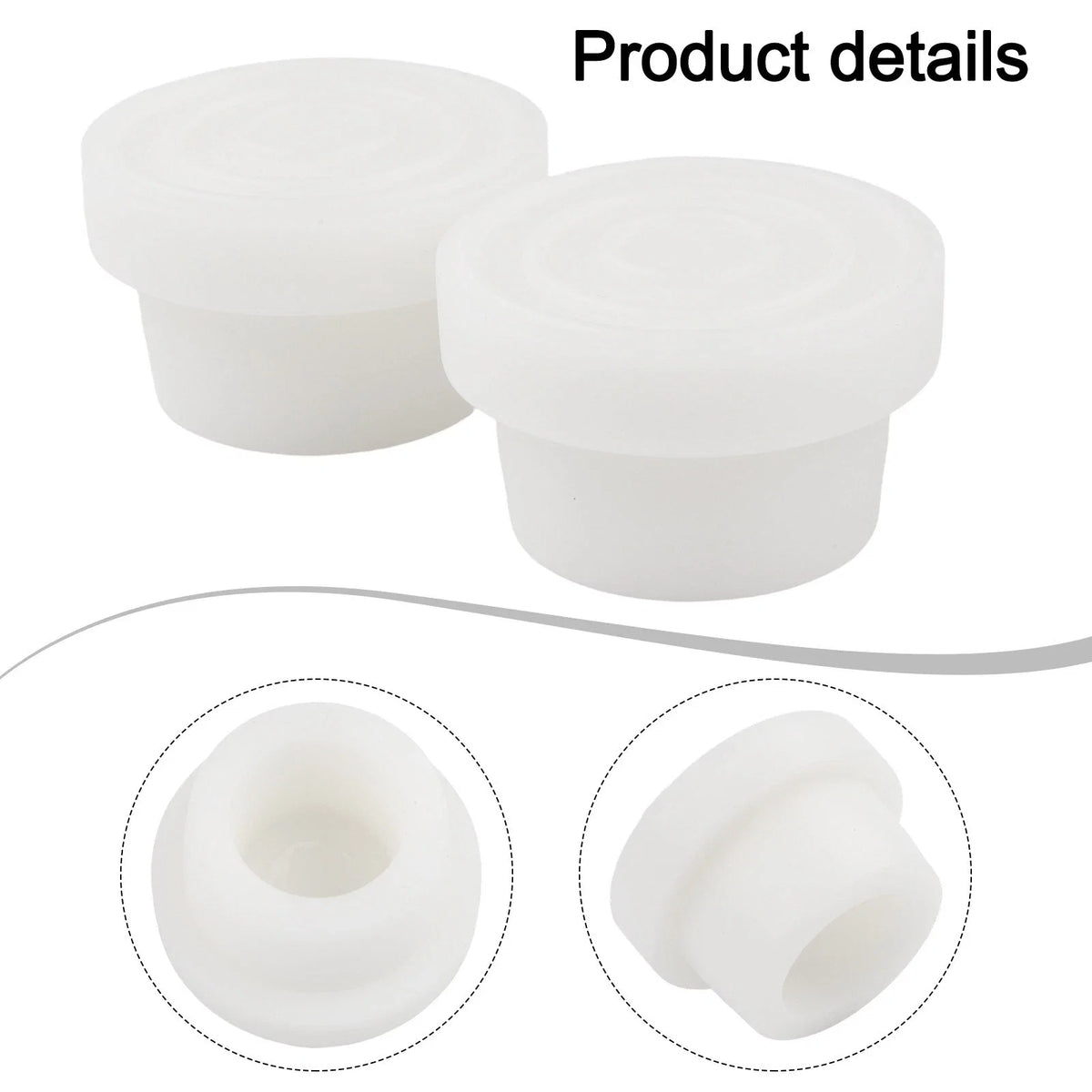 Set of 2 White Rubber Ladder Bumpers for Pool Ladder Tubing (1.90 Inch)