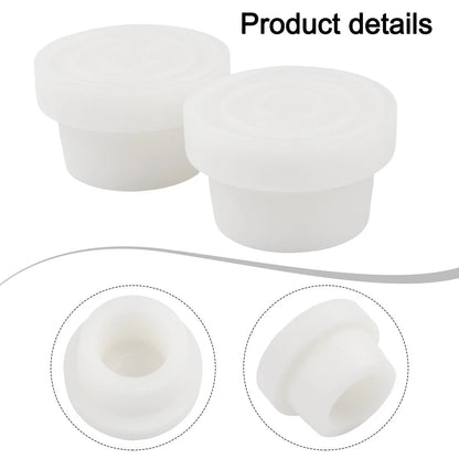 Set of 2 White Rubber Ladder Bumpers for Pool Ladder Tubing (1.90 Inch)