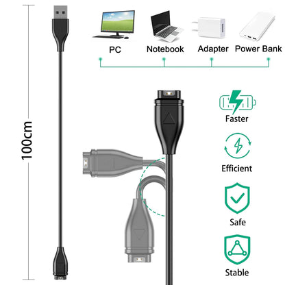 USB Charger Cable for Garmin Fenix 5X Vivoactive 3 Vivosport