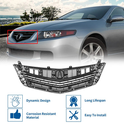Front Upper Bumper Grille for Acura TSX (2009) - Black