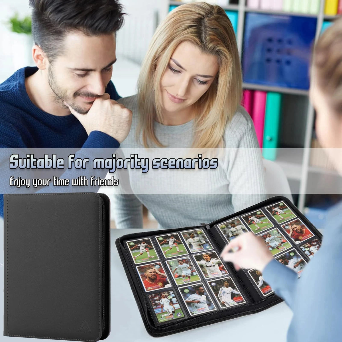 9 Pocket Card Binder for Collectibles - Double Sided, Black