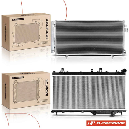 2X Radiator & AC Condenser Cooling Kit for Subaru Impreza (2008–2014) 45119FG010, 13091, 3689