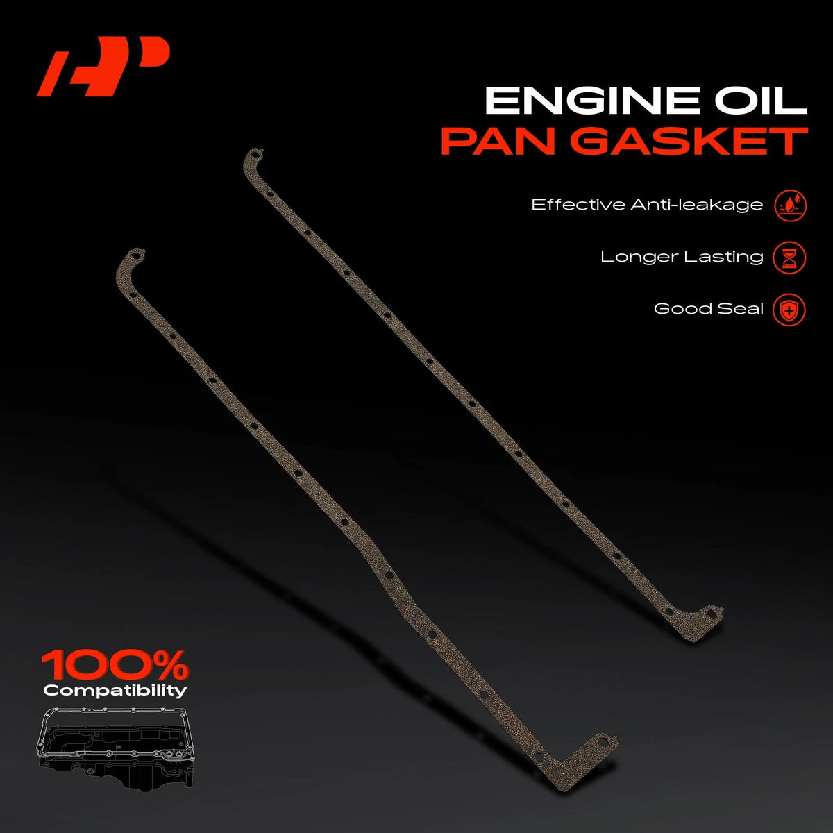 Engine Oil Pan Gasket Set for Ford Mustang E-100 Econoline (1964–1982)