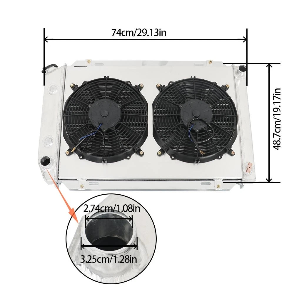 3 Row Aluminum Radiator Shroud + Fan for Ford Mustang (1979–1993) BCK105094K
