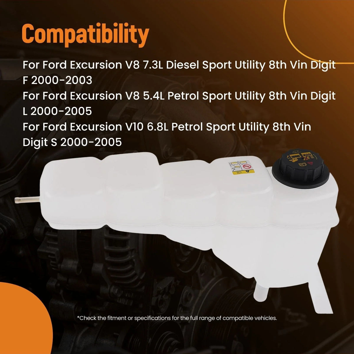 Coolant Expansion Tank for Ford Excursion F-250-550 Super Duty (1999–2005) 2C3Z8A080AA