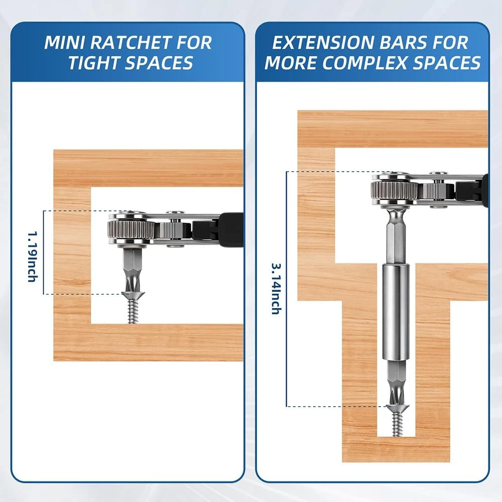 22-in-1 Ratchet Screwdriver Set for Tight Spaces DIY Tool