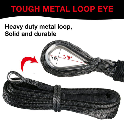 1/4" Synthetic Winch Rope for Universal Use (50 ft, 10,000 lb)