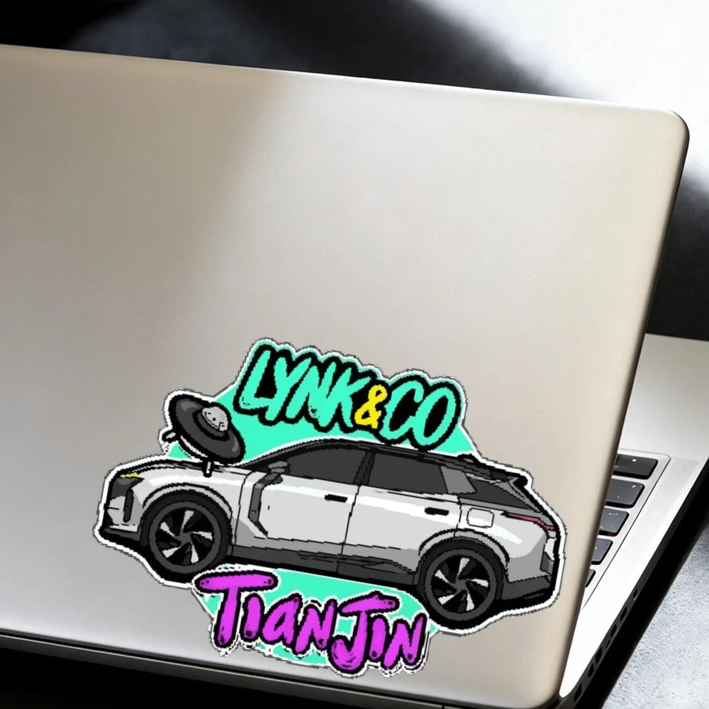 Car-themed Stickers for Windows and Laptops - Sunproof, No Bubbles