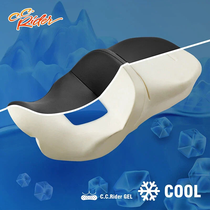 Gel Seat for Harley Touring Electra Glide (2009–2023) - Orange Black