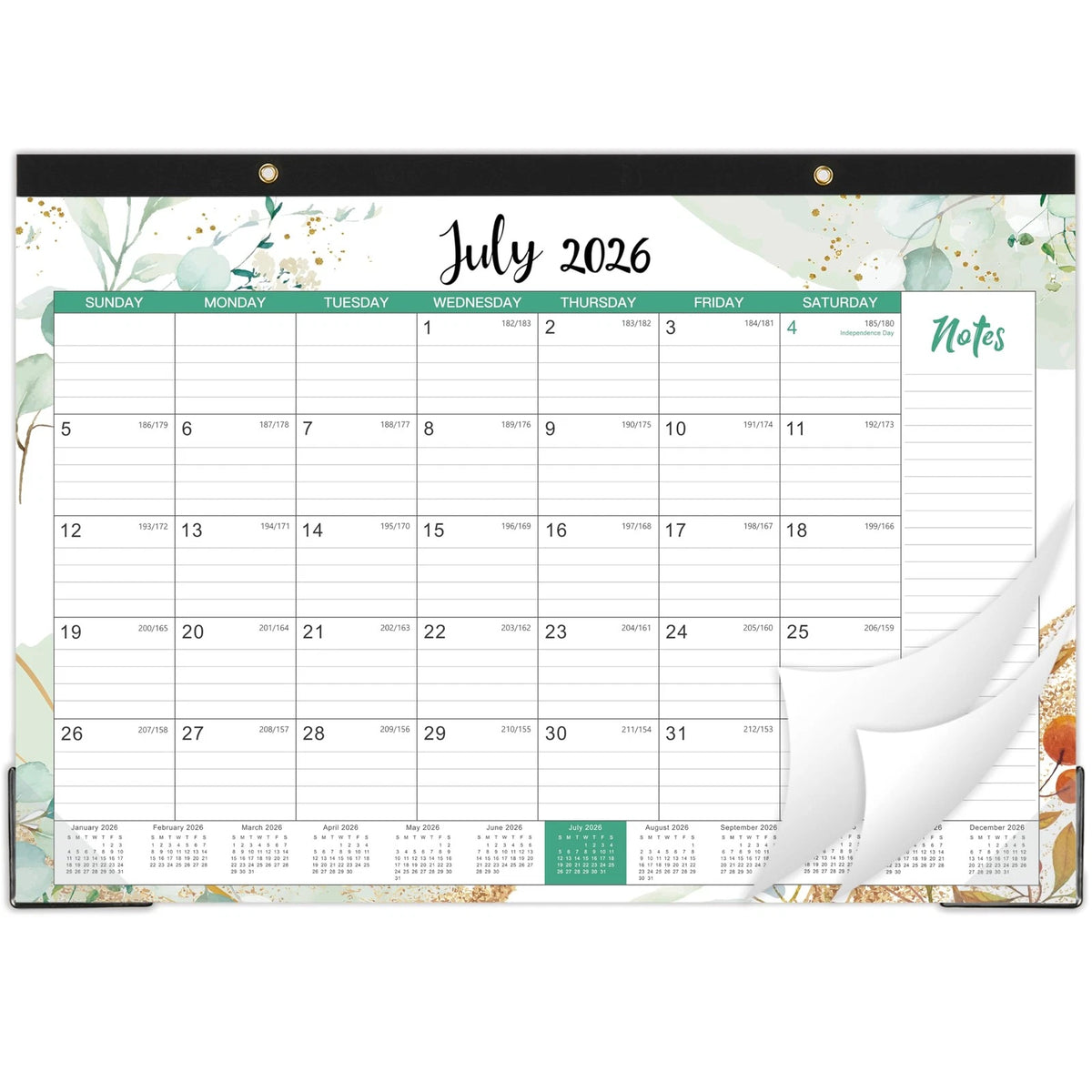 Desk Calendar for 2026-2027 (14.8" x 11.6", White)