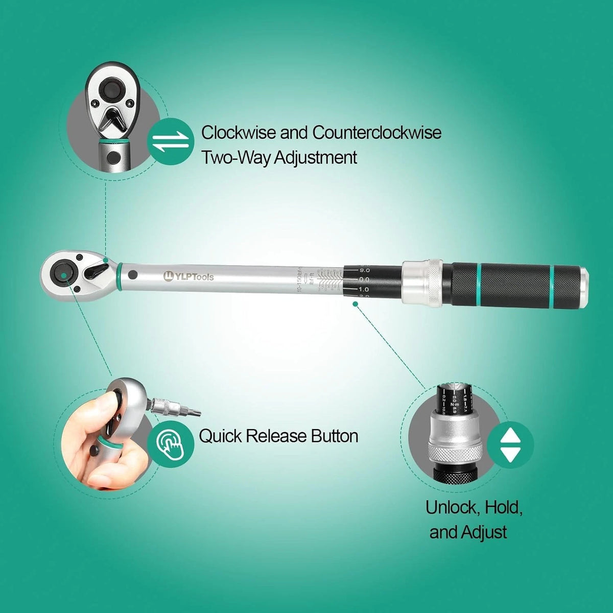 1/2" Torque Wrench Snap Socket Click Type Ratcheting for Automotive