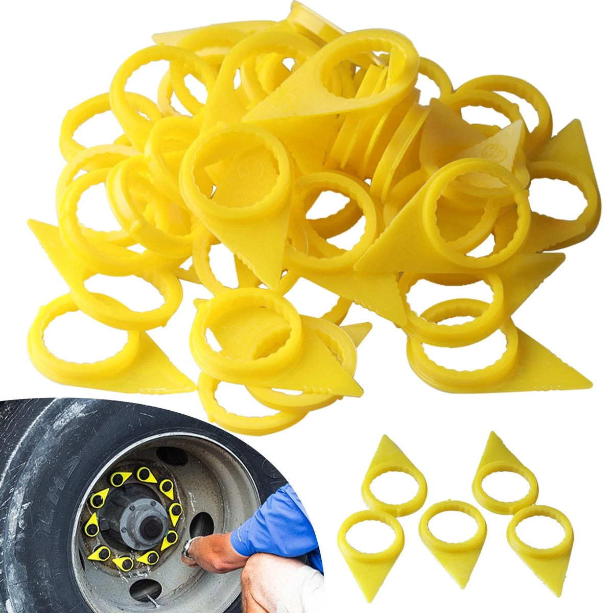 E-Vniko Wheel Check Loose Nut Indicator for 32 33 34mm (Yellow)