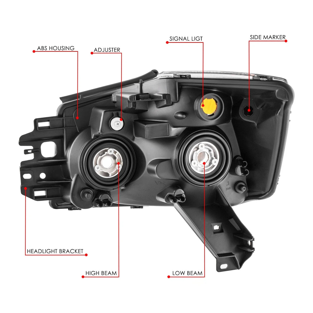Passenger Side Chrome Housing Headlight Lamp for Nissan Titan (2008–2015)