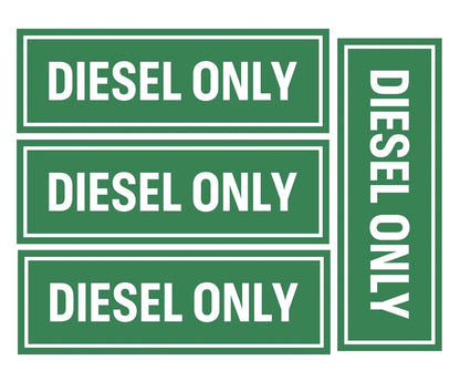 Set of 4 Diesel Only Vinyl Stickers for Truck