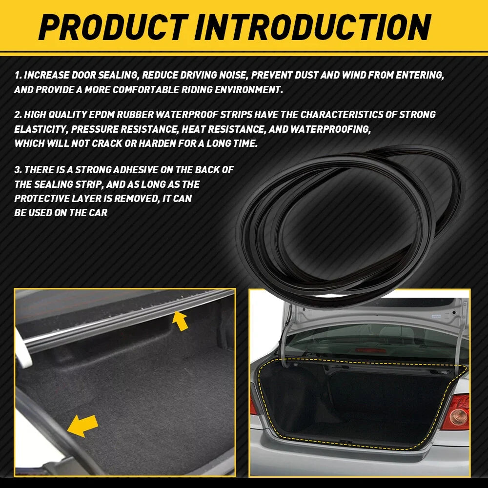 Weatherstrip Rear Trunk Lid Seal Strip for Toyota Corolla (2003–2008)