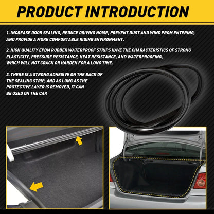 Weatherstrip Rear Trunk Lid Seal Strip for Toyota Corolla (2003–2008)