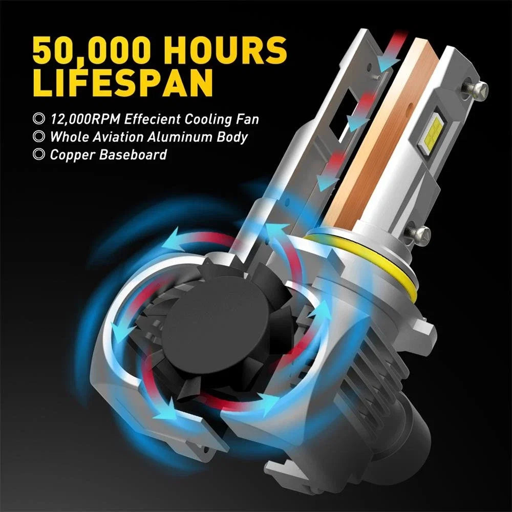 Set of 4 LED Headlight Bulbs 9005 HB3 for