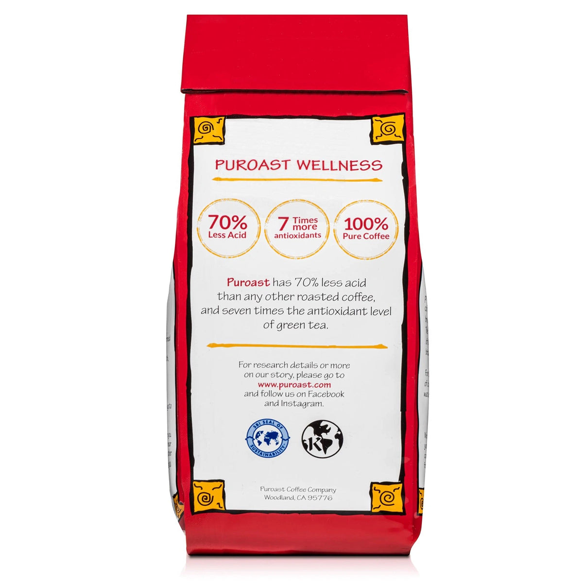 Puroast Low Acid Coffee Ground for Organic House (Pack of 1)