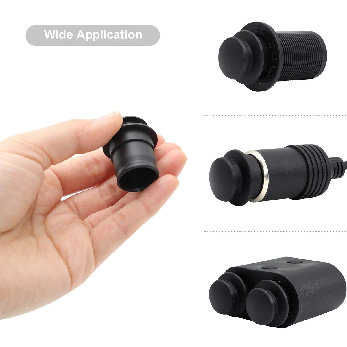 Cigarette Lighter Cover Cap for Universal Fit (Waterproof, Dustproof, Black)