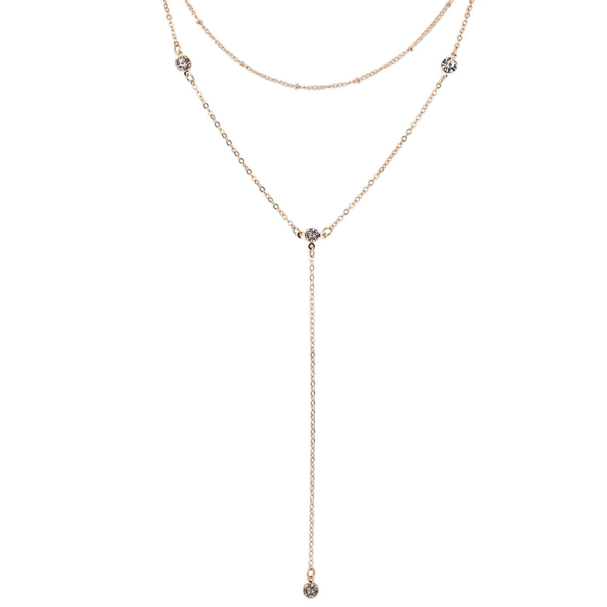 Adjustable Y Shaped Lariat Necklace for Women - Gold